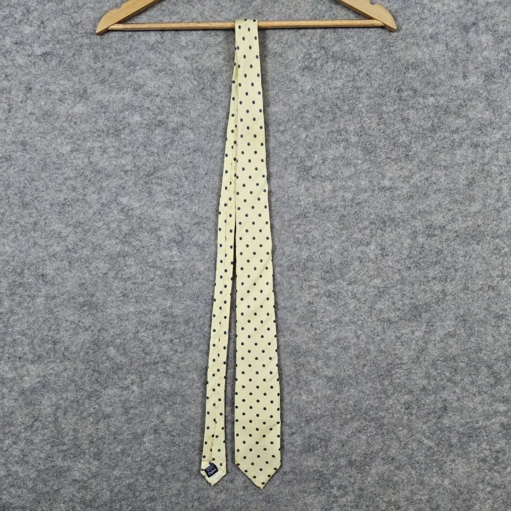 Brooks‎ Brothers Brooksgate Silk Neck Tie Yellow With Flowers 57x3 SPOTS Preppy